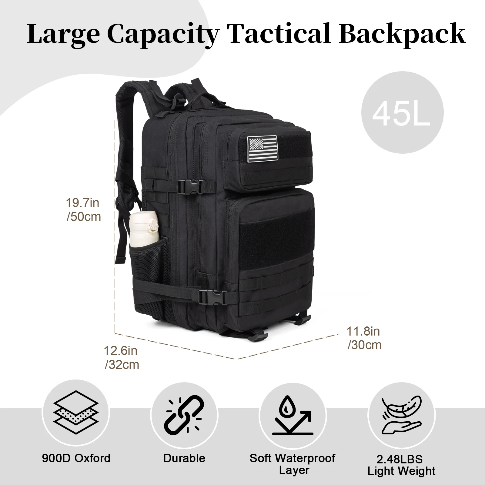 60L Army Military Tactical Bac - đánh giá và giá Rucksack Military Style