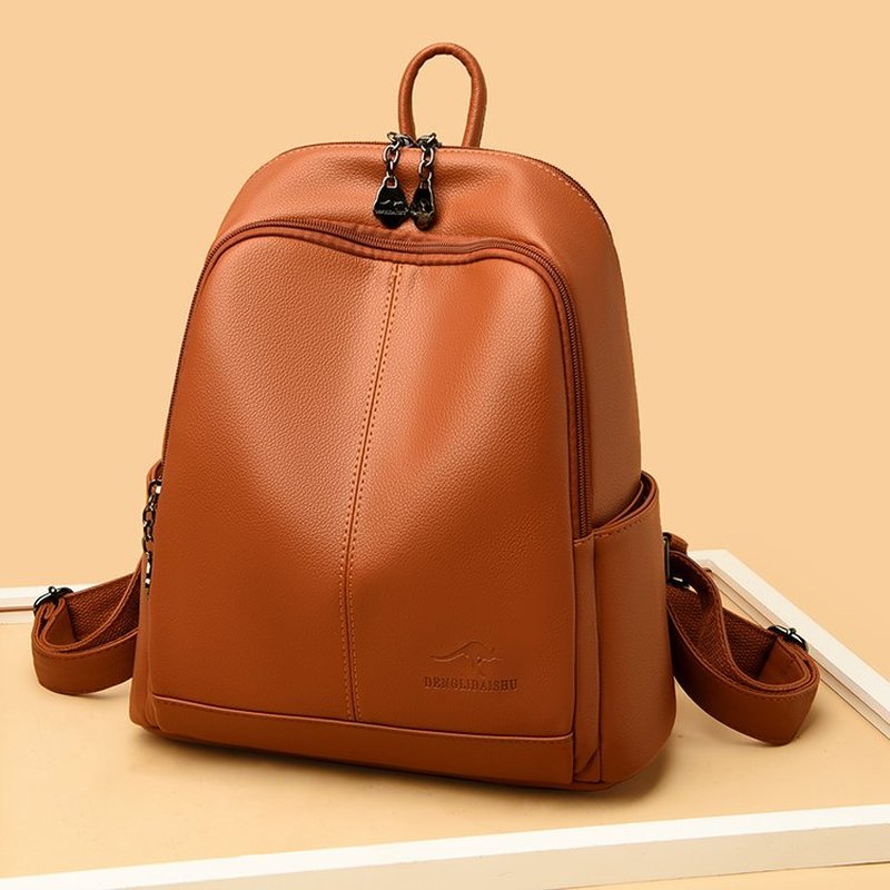 New Korean Soft pu Leather Lar - đánh giá và giá Leather Backpack Vintage